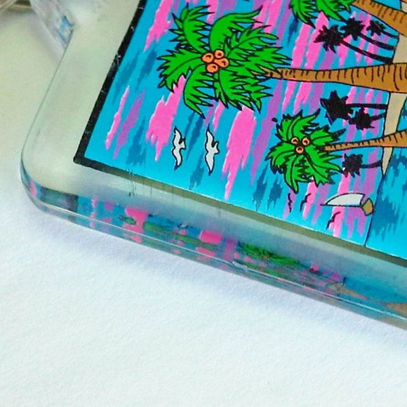 Vintage Bahamas Key chain / ring souvenir palm trees island coconuts agiftcorp - Picture 3 of 3